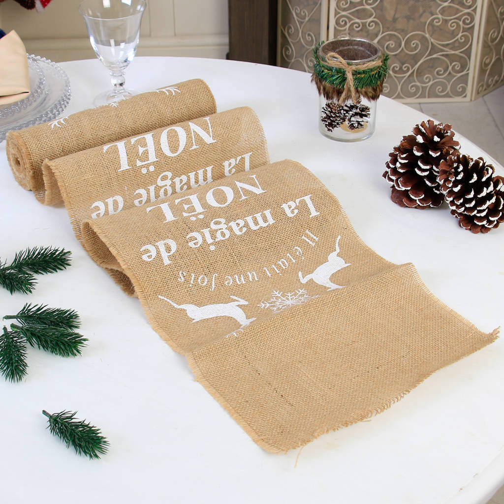 magic of christmas french jute table runner by dibor