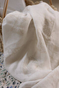 Seashell Large Swaddle Muslin, 6 of 11