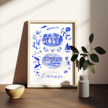 Scenes Of Croatia Blue Tile Inspired Travel Print, 6 of 11