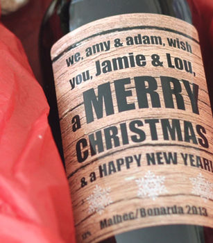 Christmas Personalised Malbec Or Rioja Red Wine, 2 of 5