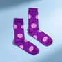 Purple Polka Dot Egyptian Cotton Men's Socks, thumbnail 4 of 4