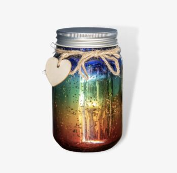 Personalised Rainbow Sparkle Firefly Jam Jar Light, 2 of 4