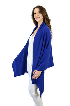 Royal Blue 100% Cashmere Travel Wrap Shawl Gift Boxed, 8 of 9