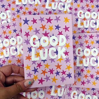 Colourful 'Good Luck' Star Card, 4 of 6