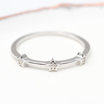 18ct Gold Plated Or Sterling Silver Star Stacking Ring, 4 of 7
