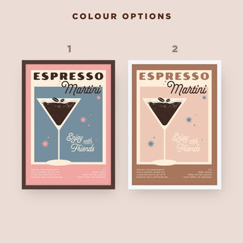 Retro Espresso Martini Cocktail Print, 2 of 9