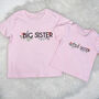 Big Sister Little Sister T Shirts With Roses On Pink, thumbnail 1 of 4