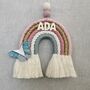Personalised Rainbow Macrame,Gold Sparkle Wall Hanging, thumbnail 10 of 10