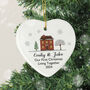 Personalised Cosy Christmas Ceramic Heart Decoration, thumbnail 3 of 4