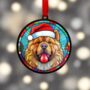 Chow Chow In Santa Hat Suncatcher Decoration, thumbnail 2 of 6