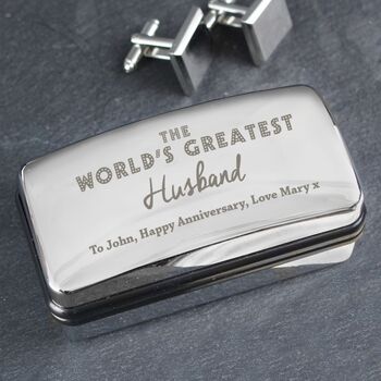 Personalised 'The World's Greatest' Cufflink Box, 2 of 2