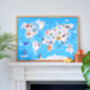 Far Away Lands Animal World Map Fine Art Print, thumbnail 1 of 4