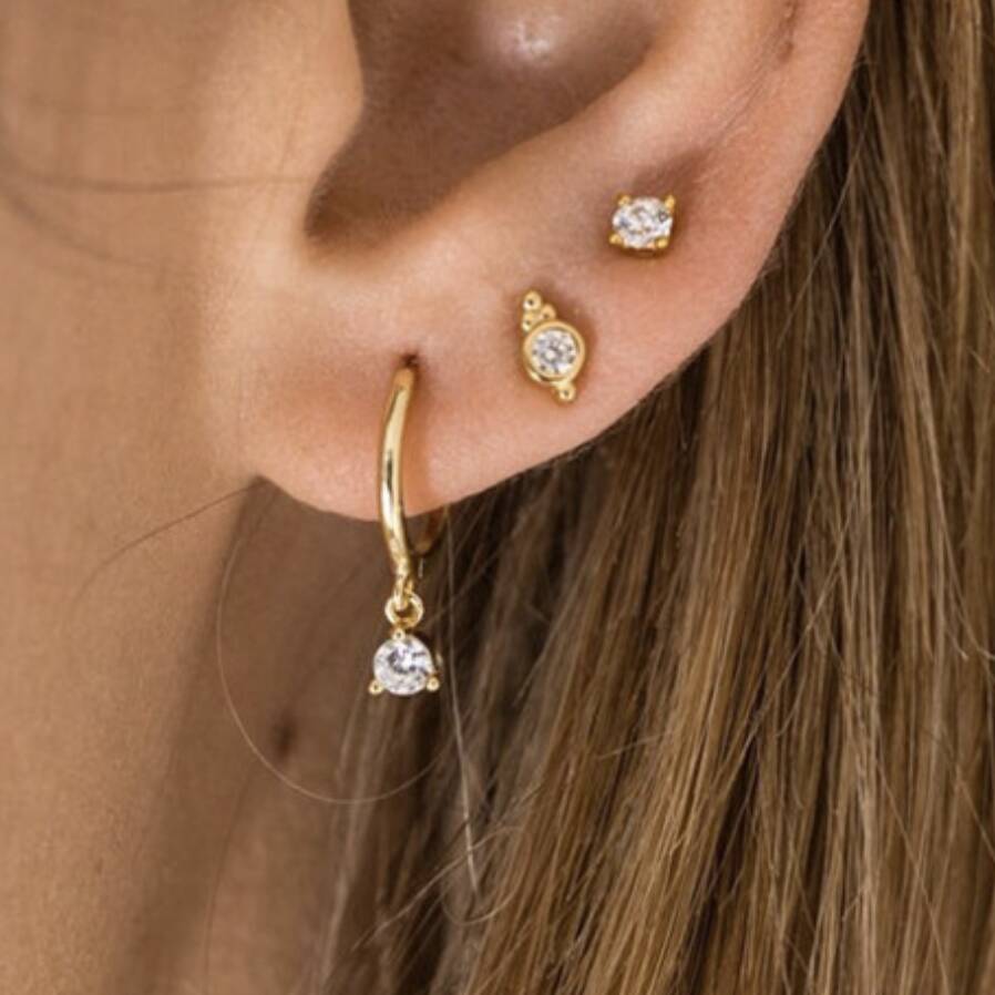 Colour Birthstone Huggie Hoop Earring, 1 of 6