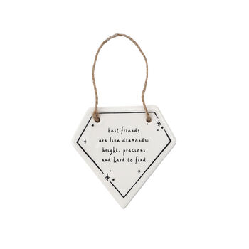 Send With Love 'Best Friends..' Diamond Ceramic Hanger, 2 of 3