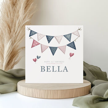 Personalised Bunting Birthday Card: Any Age Or Recipient, 3 of 3