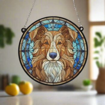 Nova Scotia Duck Tolling Retriever Stained Glass Effect Suncatcher, 5 of 6