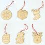 Plywood Christmas Tree Decorations Set6, thumbnail 3 of 4