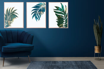 Set Of Three Palm Leaf Wall Art Prints, 7 of 10