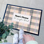 Personalised Pink Gingham Doormat House Warming Gift, thumbnail 1 of 2