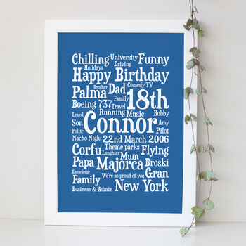 Personalised 18th Birthday Word Art Gift, 5 of 5