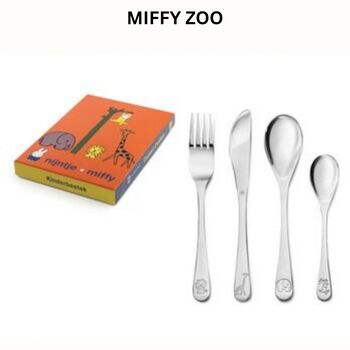 Miffy Four Piece Childrens Cutlery Sets Stainless Steel, 8 of 12