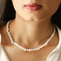 Freshwater Pearl Toggle Necklace In Silver Plating, thumbnail 6 of 10