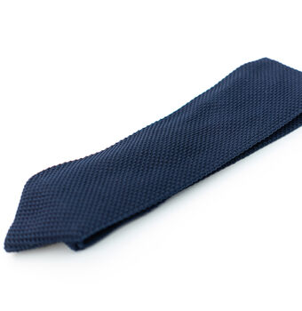 Navy Blue Knitted Wedding Tie Set Groomsmen Gift, 5 of 6