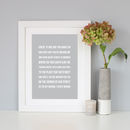 personalised song lyrics print by hope and love | notonthehighstreet.com