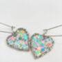 Disco Heart Earrings With Silver Sparkles, thumbnail 9 of 12