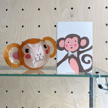 Monkey Paper Balloon Greeting Card, 3 of 4