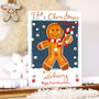 Personalised Gingerbread Man Football 1st Christmas Card, thumbnail 1 of 6