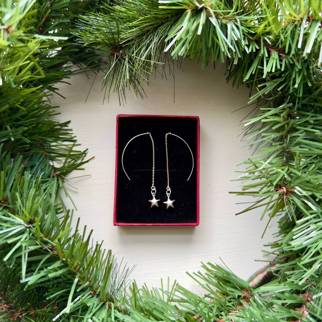 Sterling Silver Star Ear Threaders, 1 of 5