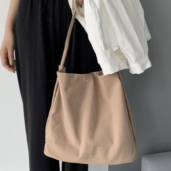 Black Waterproof Nylon Long Strap Shoulder Bag, 4 of 9