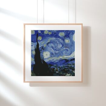Dark Starry Night Paint By Numbers Kit With Premium Canvas, 3 of 3