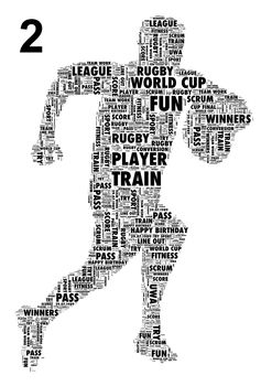 Personalised Rugby Player Or Ball Print, 3 of 5