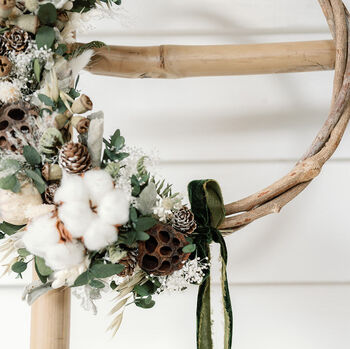 Winter White's Dried Flower Christmas Wreath, 3 of 6