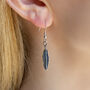 Sterling Silver Feather Earrings, thumbnail 1 of 7