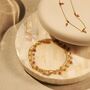 Triple Chain Natural Stone Bracelet In Pink And Gold, thumbnail 2 of 3