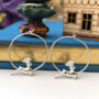 Sterling Silver Reindeer Christmas Hoop Earrings, thumbnail 4 of 11