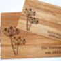Dandelions Personalised Oak Chopping Board, thumbnail 2 of 5
