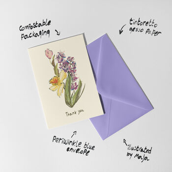 Thank You Floral Card, Thoughtful Card, 3 of 4