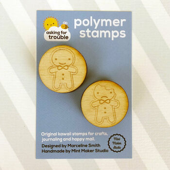 Cookie Cute Gingerbread Man Polymer Stamp Set, 4 of 7