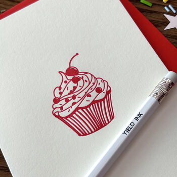 'Cherry Cupcake' Letterpress Card, 4 of 6