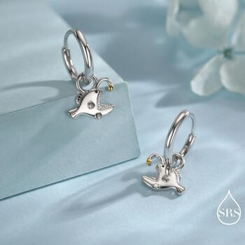 Sterling Silver Anglerfish Hoop Earrings, 5 of 10