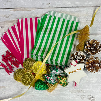 Fill Your Own Advent Stripy Bags, Stickers And Sweets, 3 of 7