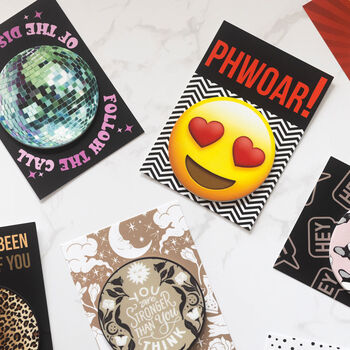 Phwoar! Smiley Emoji Valentines Card And Pvc Coaster, 3 of 4