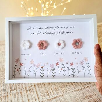 Personalised Family Crochet Puff Flower Print, 2 of 4