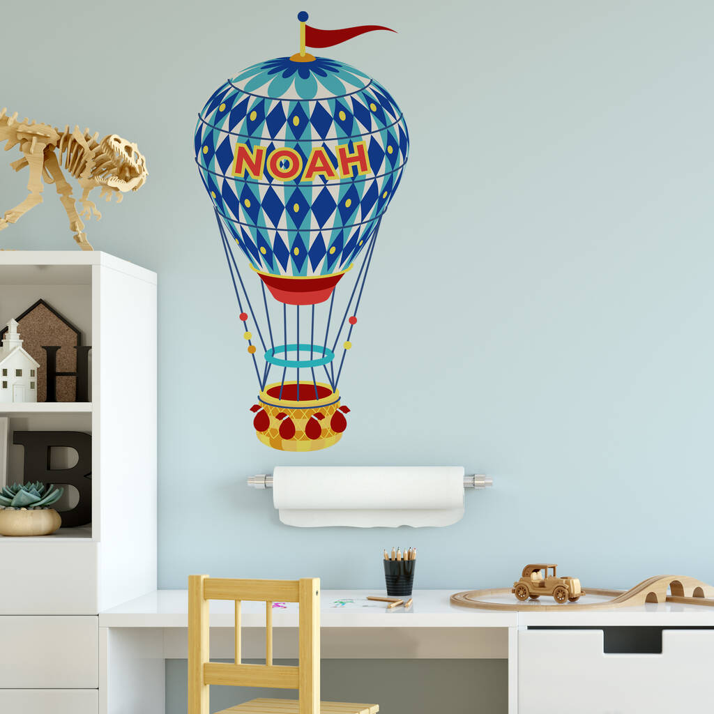 Personalised Hot Air Balloon Wall Sticker Room Decor, 1 of 3