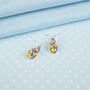 Tiny Pansy Teardrop Earrings, thumbnail 3 of 6