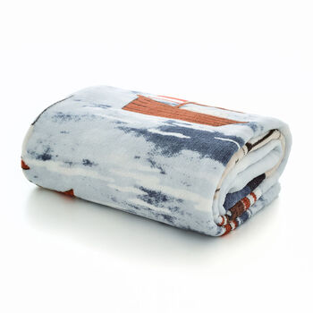 Coastal Fishing Village Textured Printed Soft Throw, 4 of 5